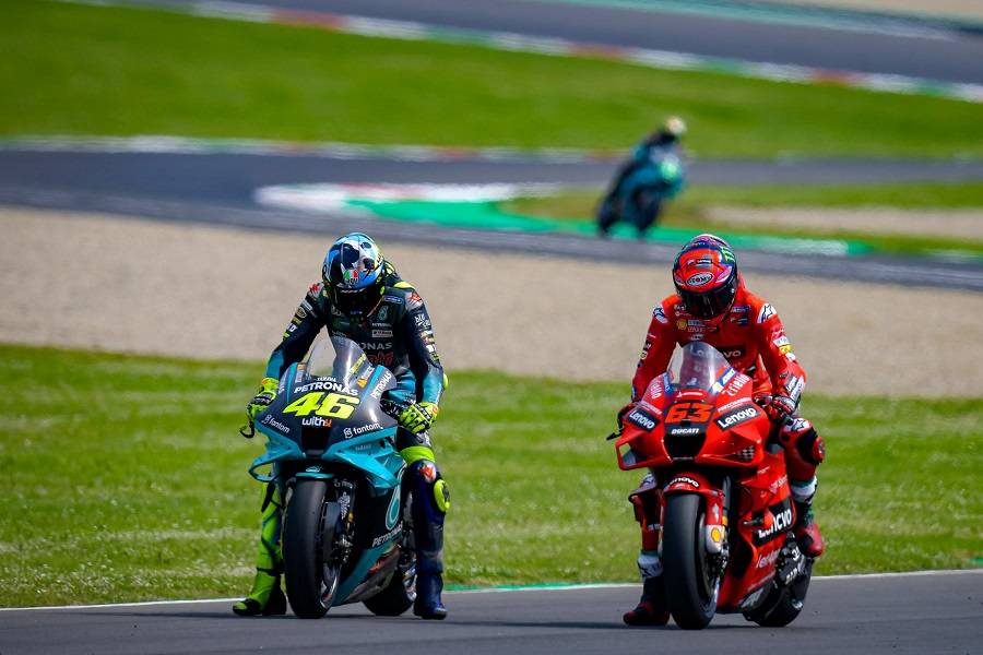 Pecco Bagnaia con Valentino Rossi al Mugello in vista di Austin.