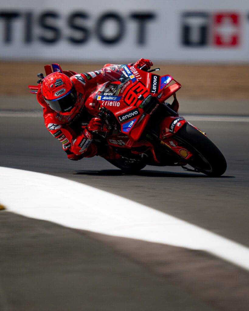 Marc Marquez in pista a Silverstone