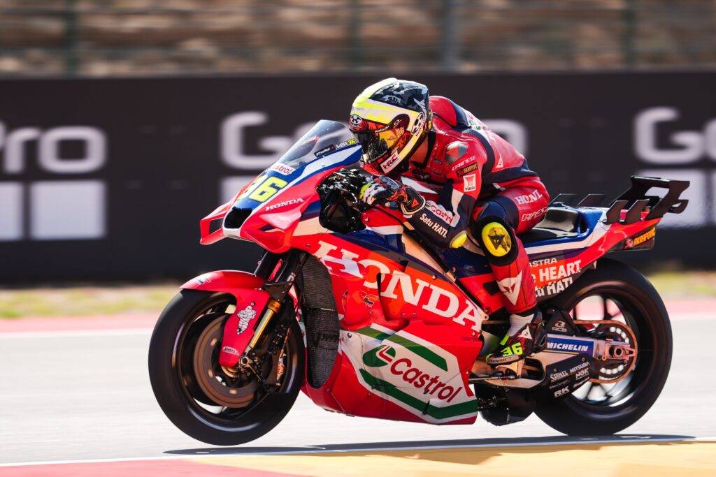 Joan Mir in sella alla sua Honda ad Aragon