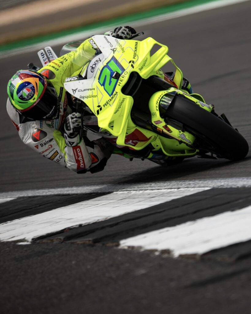 Franco Morbidelli (VR46) in pista a Silverstone