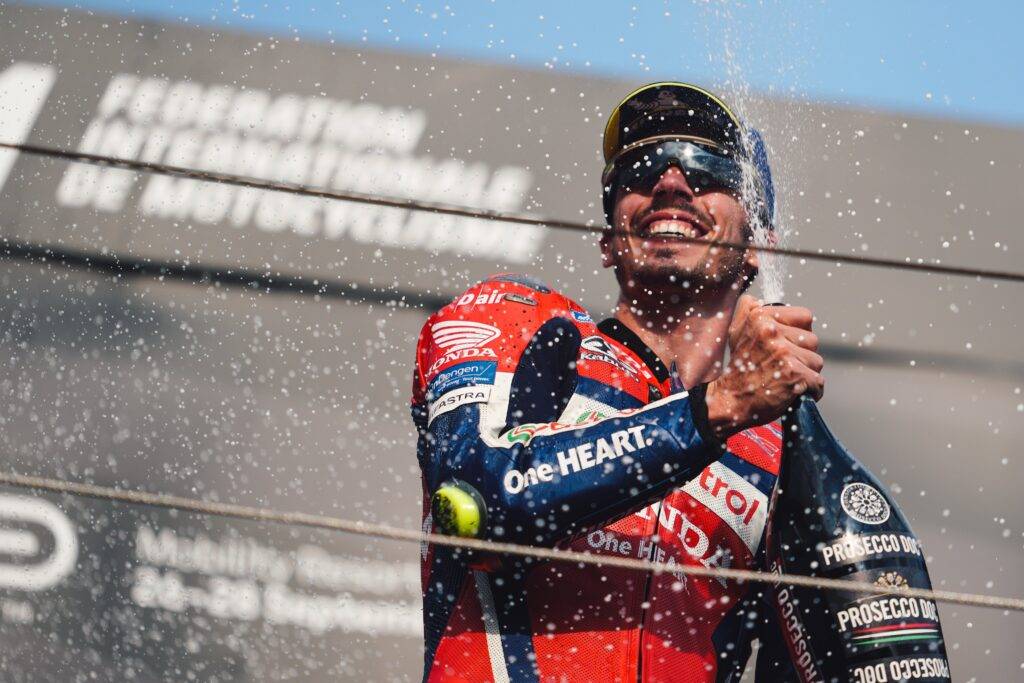 Mir dopo il primo podio con la Honda